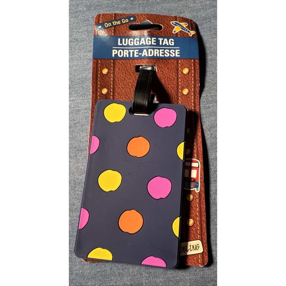 Colorful Polka Dot Silicone Luggage Tag Travel Suitcase Bag ID Tag‎ New